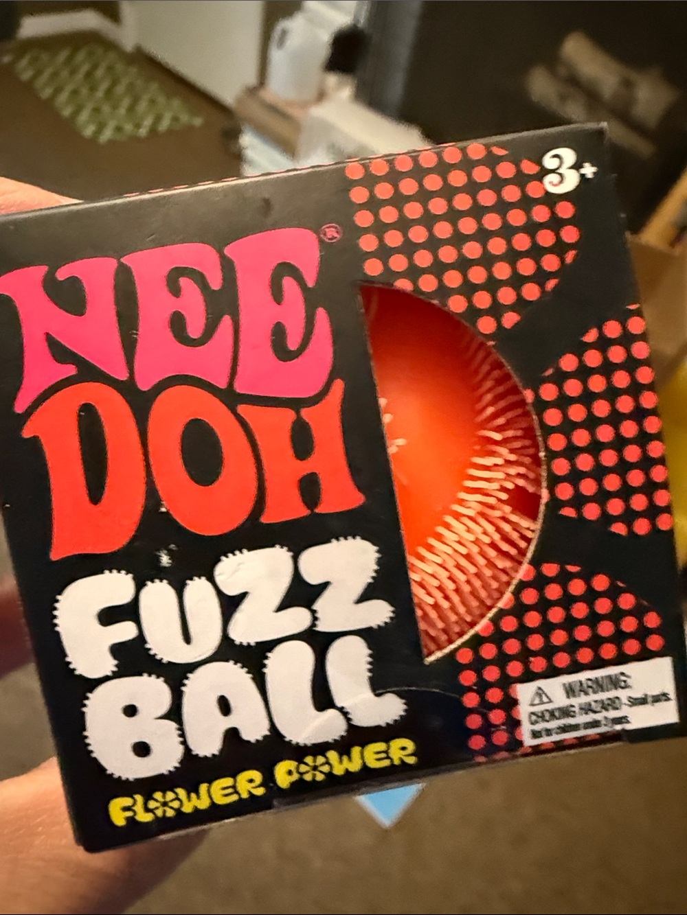 Schylling- Needoh- Orange Fuzz Ball- Flower Power- AUTHENTIC